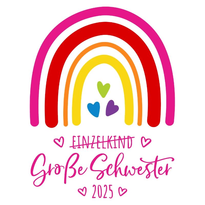 Boho Regenbogen Einzelkind Große Schwester 2025