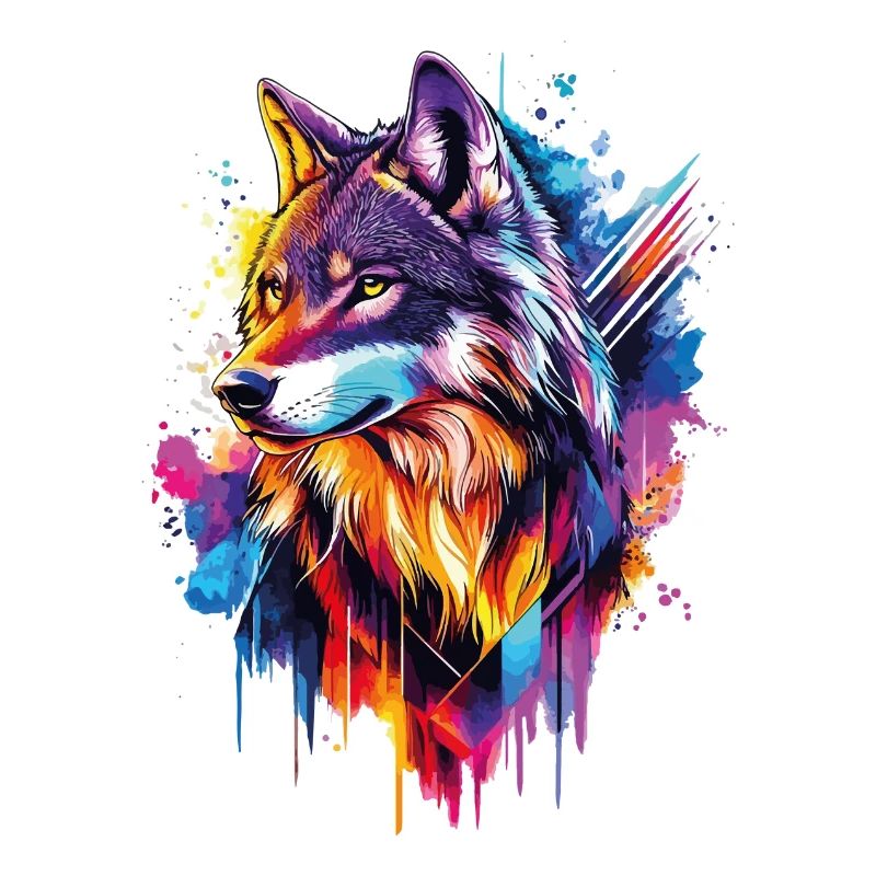 Wolf Wolf Head Predator Forest Nature Wilderness Colorful