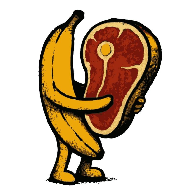 Banane mit Fleisch