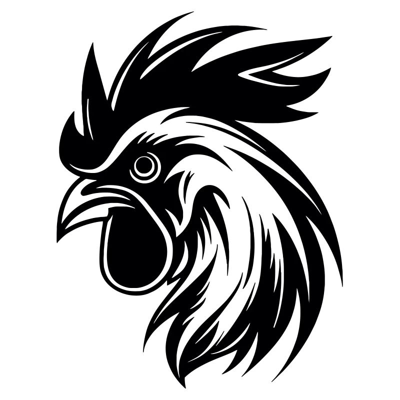 Rooster Head Vector Art