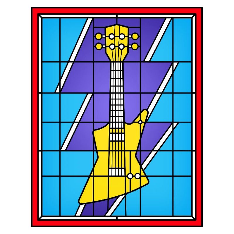 Buntglasgelbe E-Gitarre