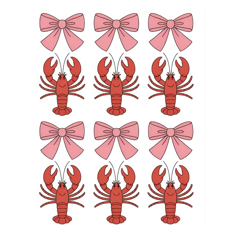 Coquette Lobster Bows Pattern