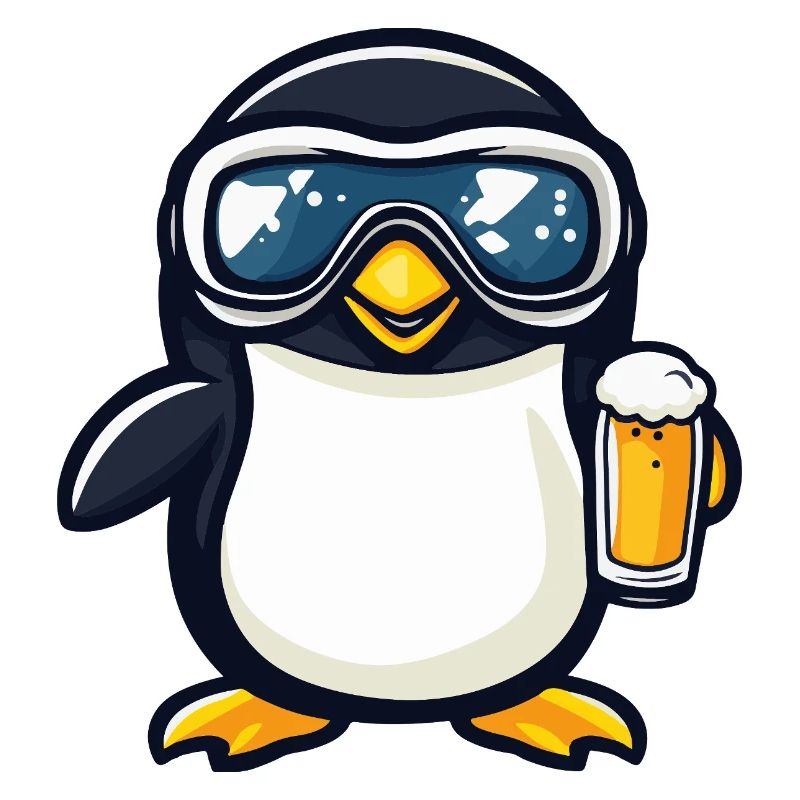 Pinguin Apres Ski Bier Comic