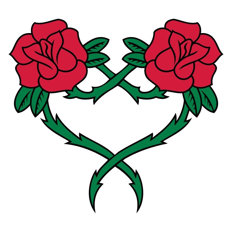 Rose Flower Heart 2 3c