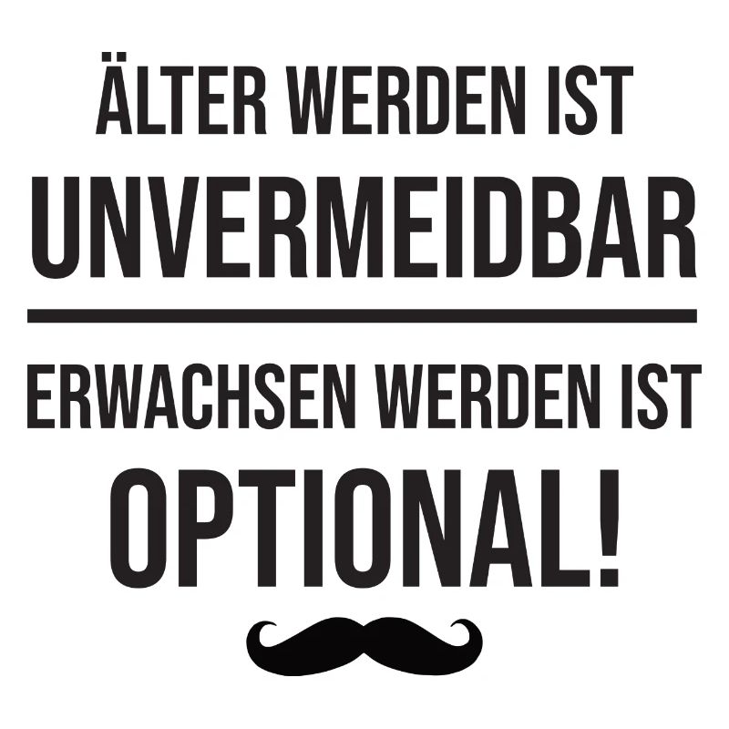älter werden ist unvermeidbar mit Schnurrbart