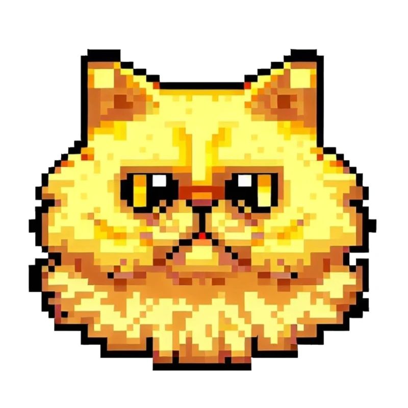 Perserkatze Negan im Pixeldesign