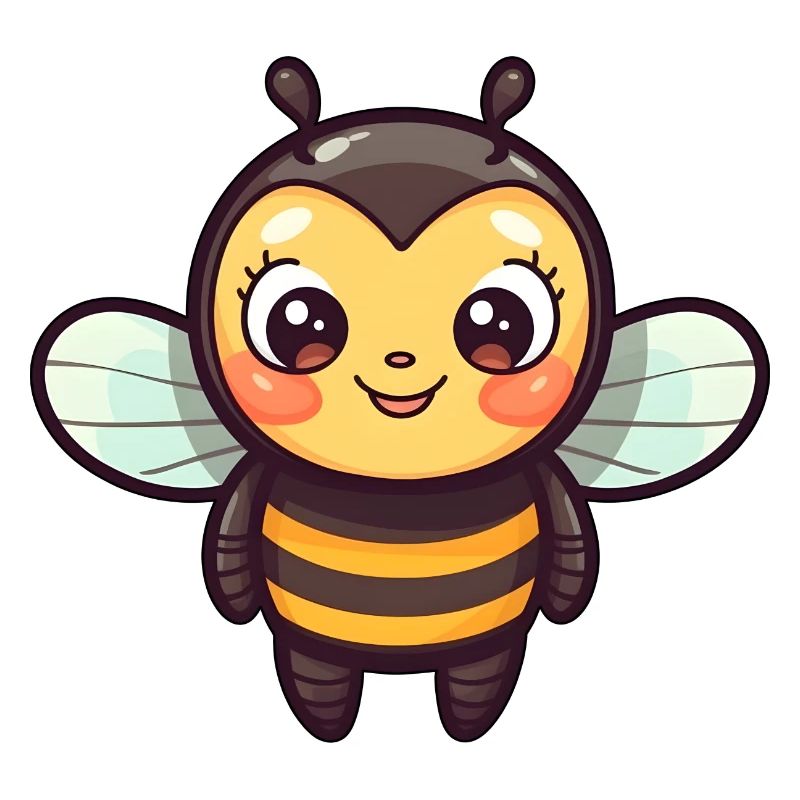 Small, cute bee in comic style