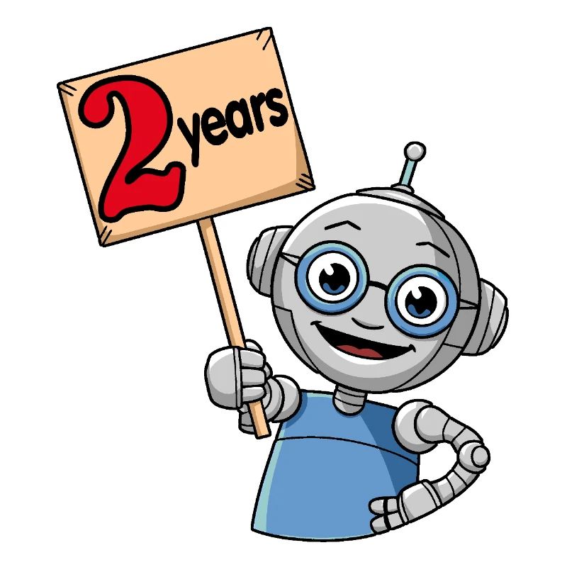 I'm 2 Years Second Birthday Robot