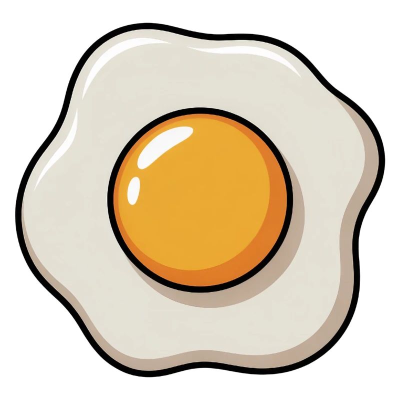 Spiegelei Grafik Eigelb Eiweiss Frühstück