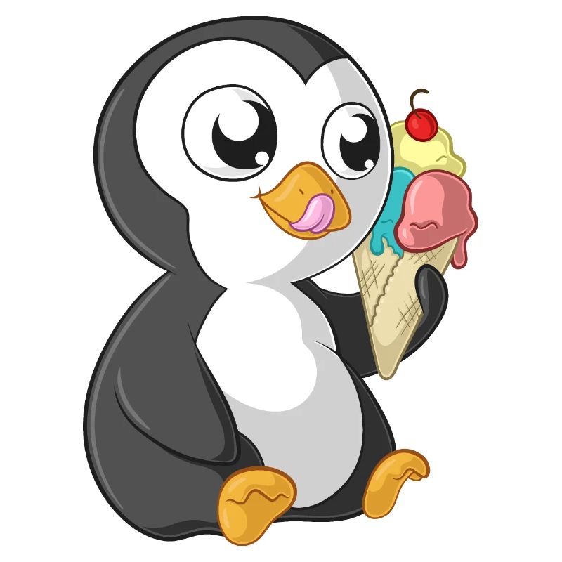 Sommer Comic Pinguin