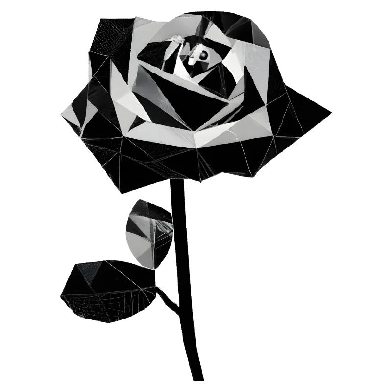 Polygone schwarze Rose