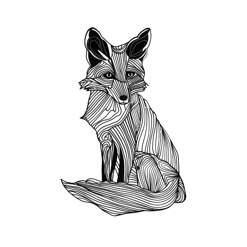 Lines art fox #fox