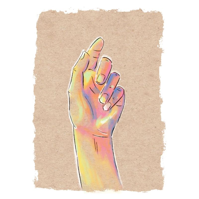 Pastel Rainbow Hand