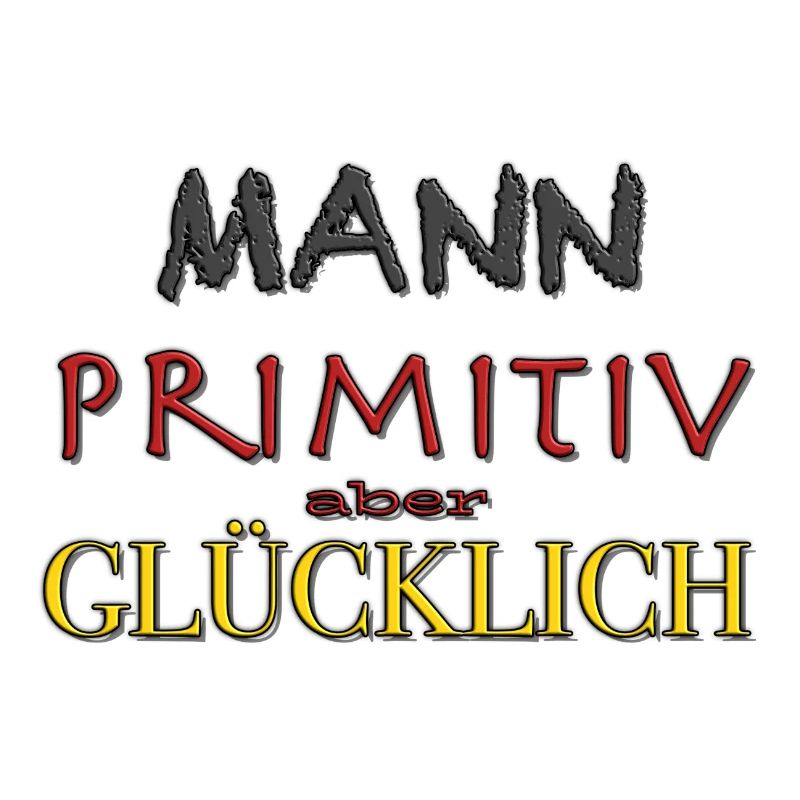Mann primitiv gluecklich