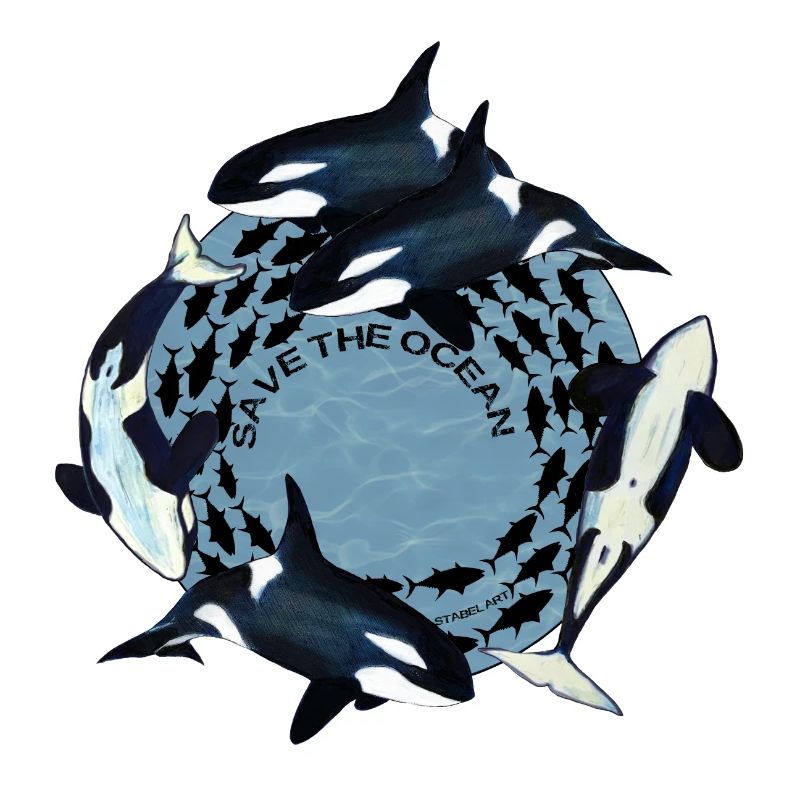 Save the Ocean - Orcas colored