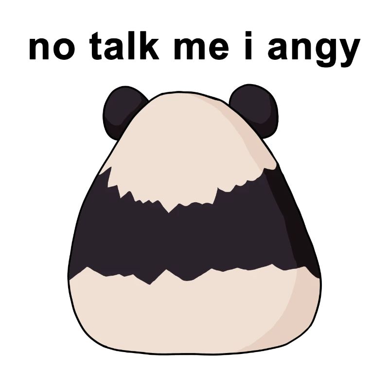 pas de parler moi je mème en colère panda illustration