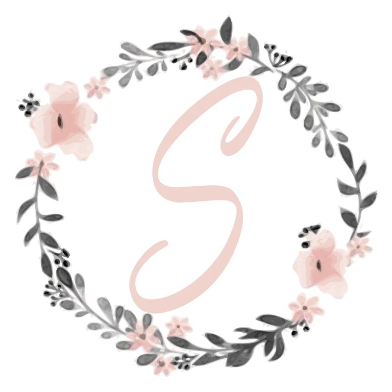 Buchstabe S mit Blumen