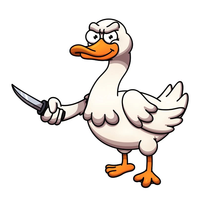 Gans mit Messer
