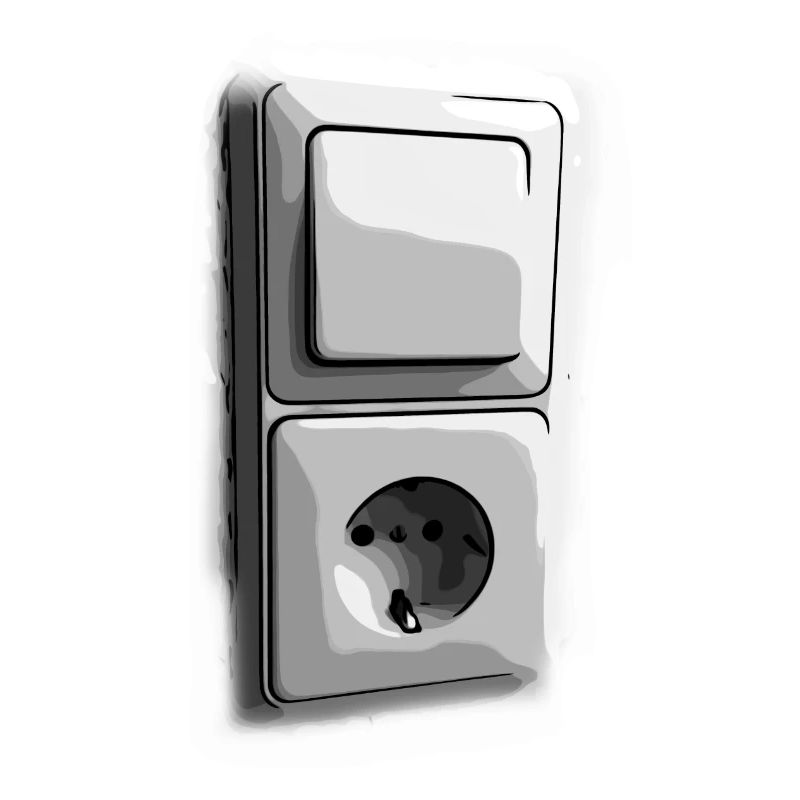 Retro light switch socket transparent