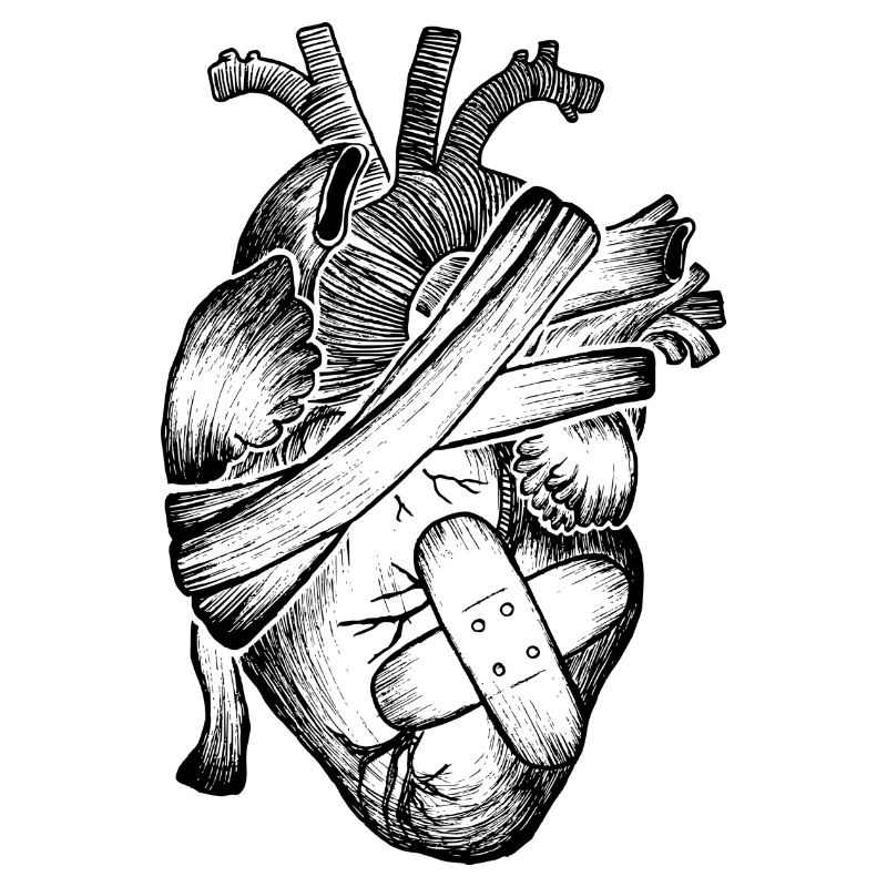 Heart and wound plaster