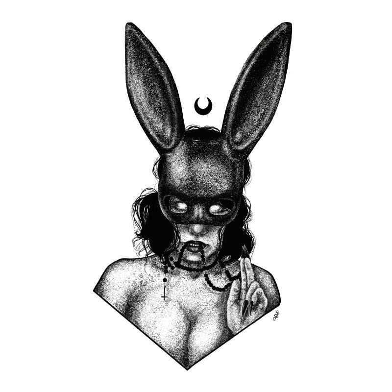 Fille dans un masque de lapin