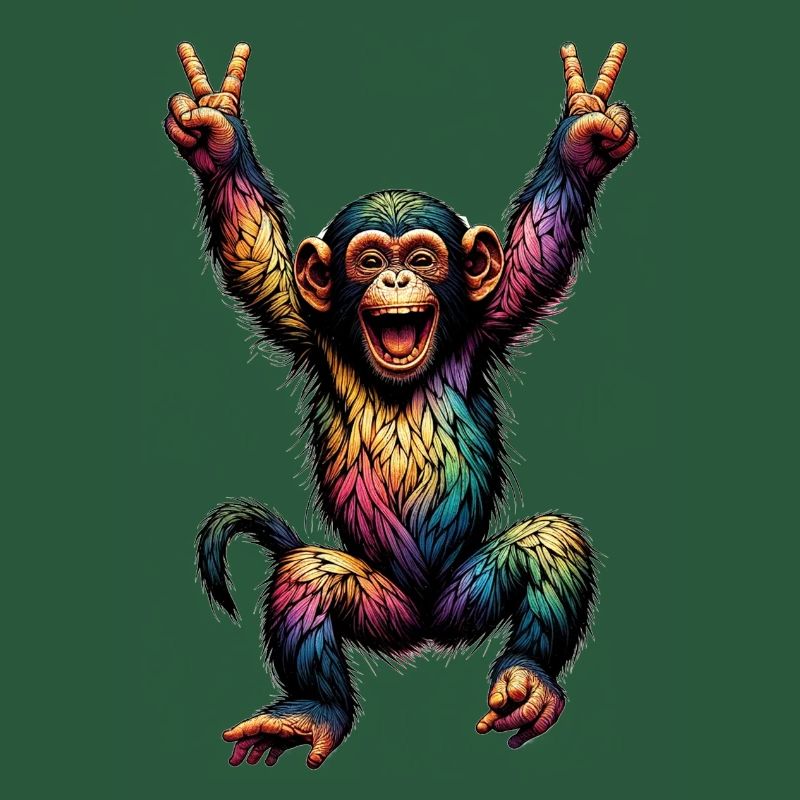 Rainbow Monkey Rainbow Flag Rainbowcore