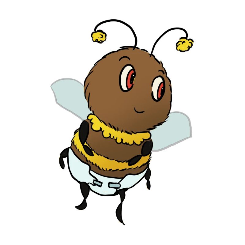 Bébé bourdon avec couche