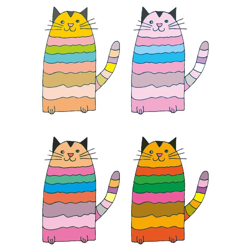 katze geringelt vierfach bunt