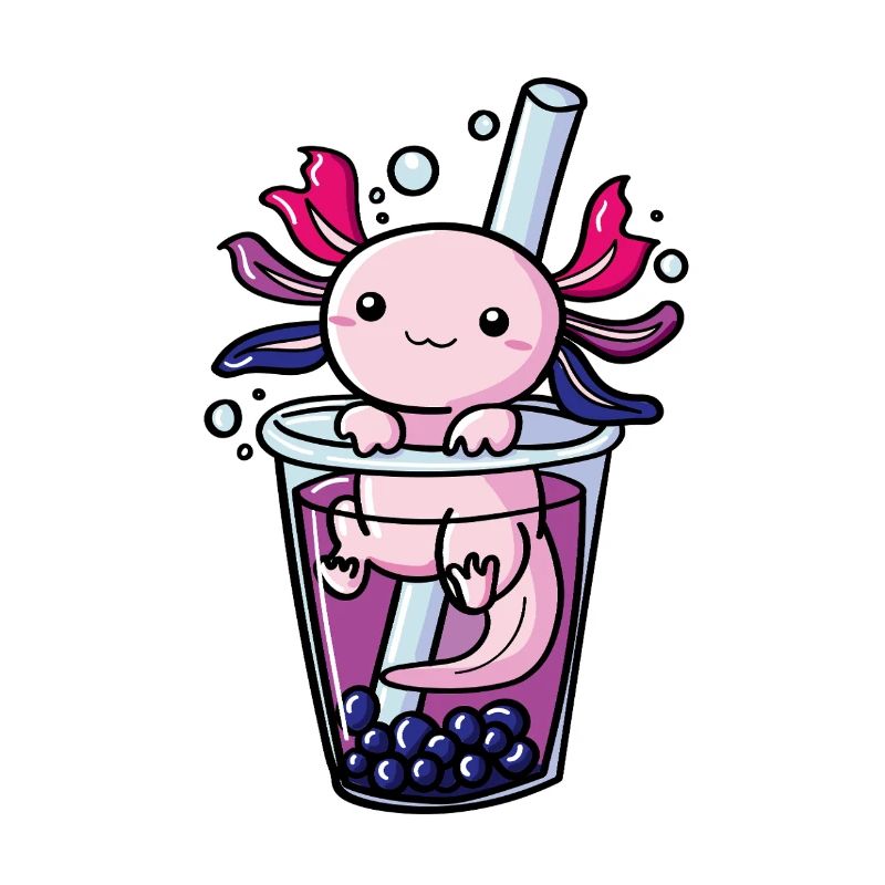 Bisexuel Axolot Kawaii Bubble Tea Pride LGBTQ