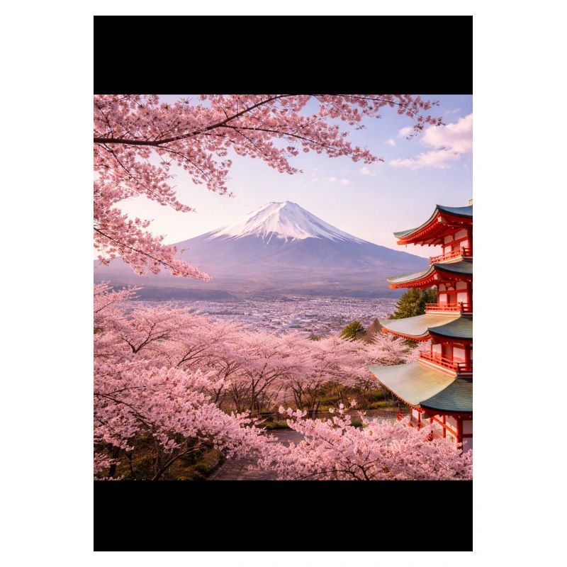 Sakura à Fuji et à la pagode