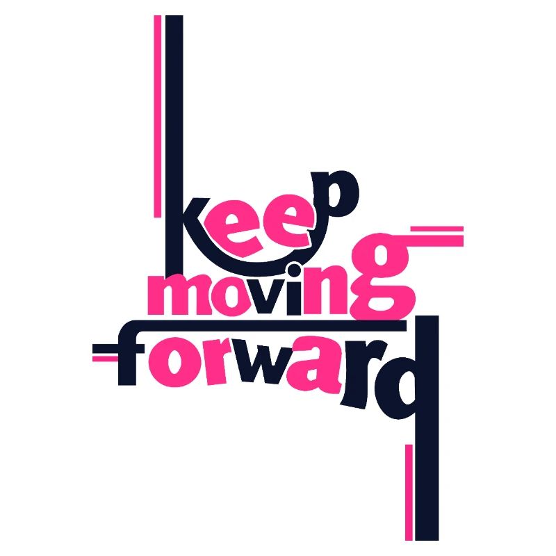 T-shirt rose statement Keep Moving Forward