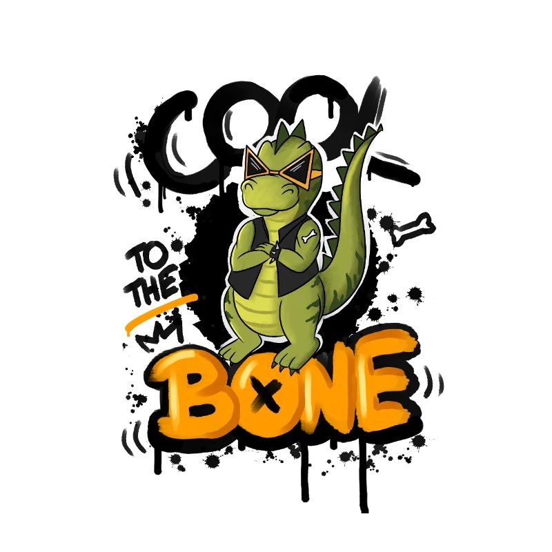 Lässiger Dino BONE Schrift