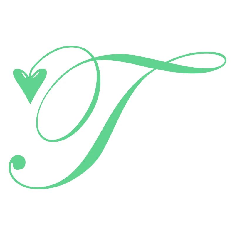 Monogram T Heart Vine