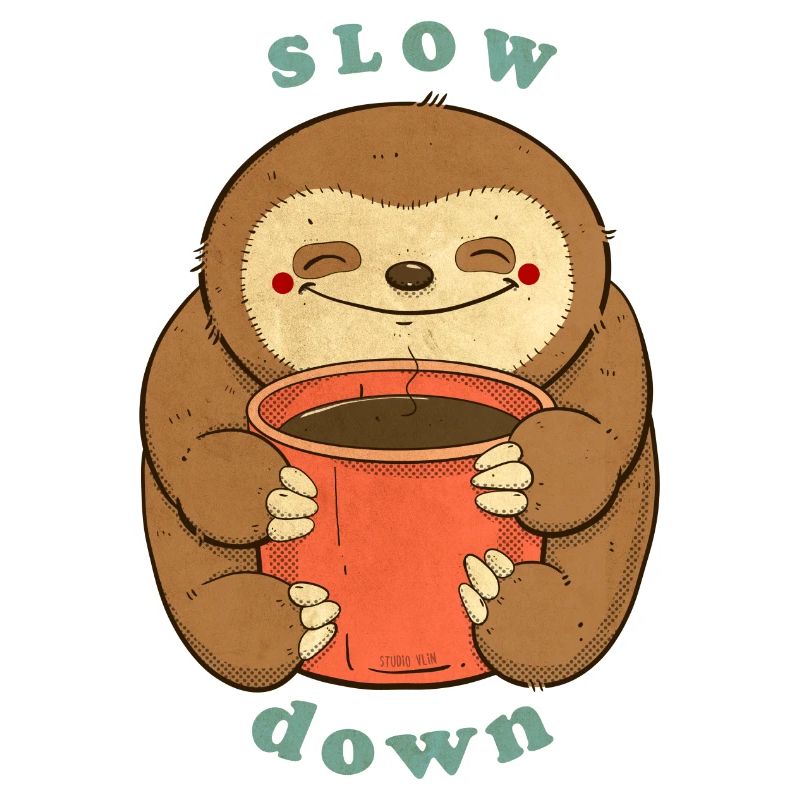 Faultier mit Kaffee langsamer