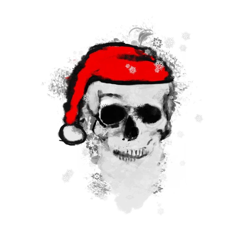 Totenschädel Artwork - Weihnachtsmann