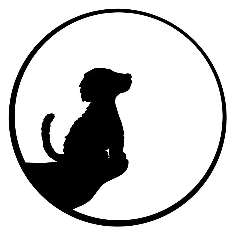 Klippe Mond sitzender Hund