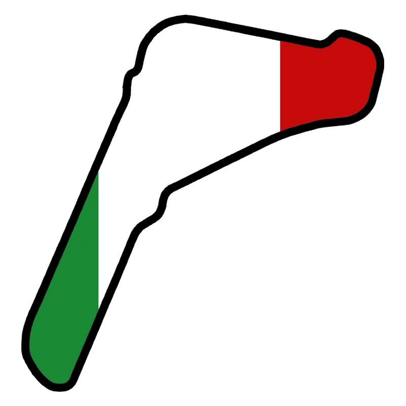 Piste de course d’Italie avec drapeau