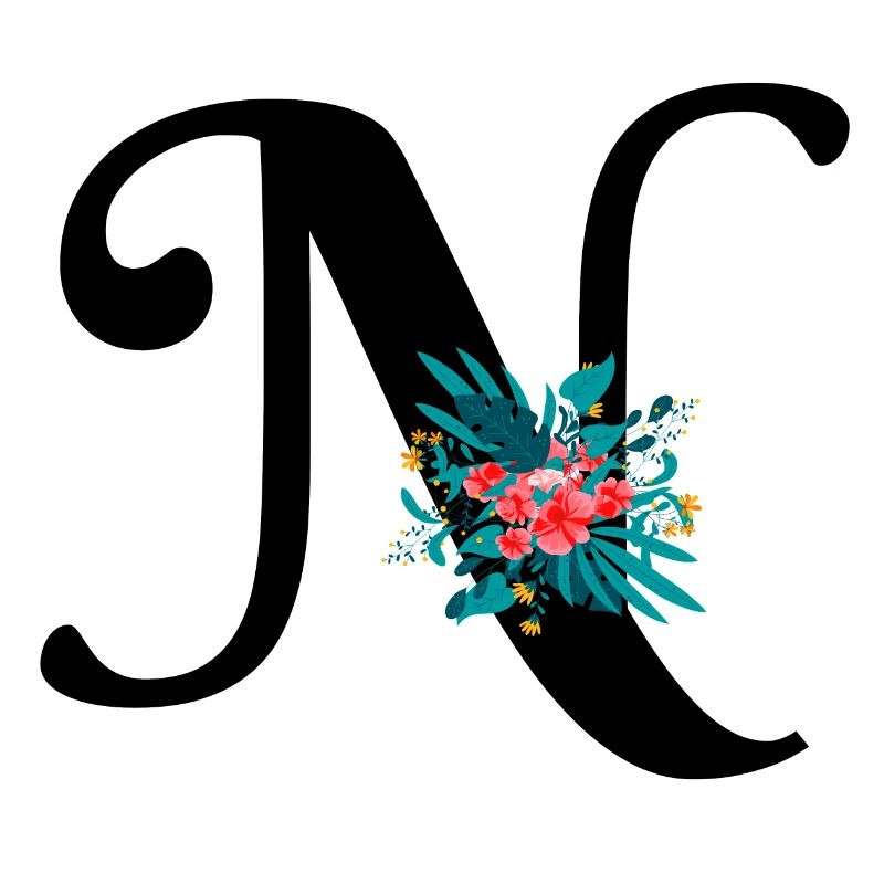 letter N flowered