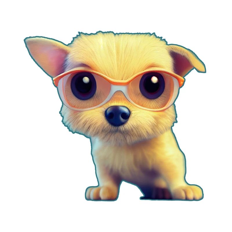 Welpe mit Brille
