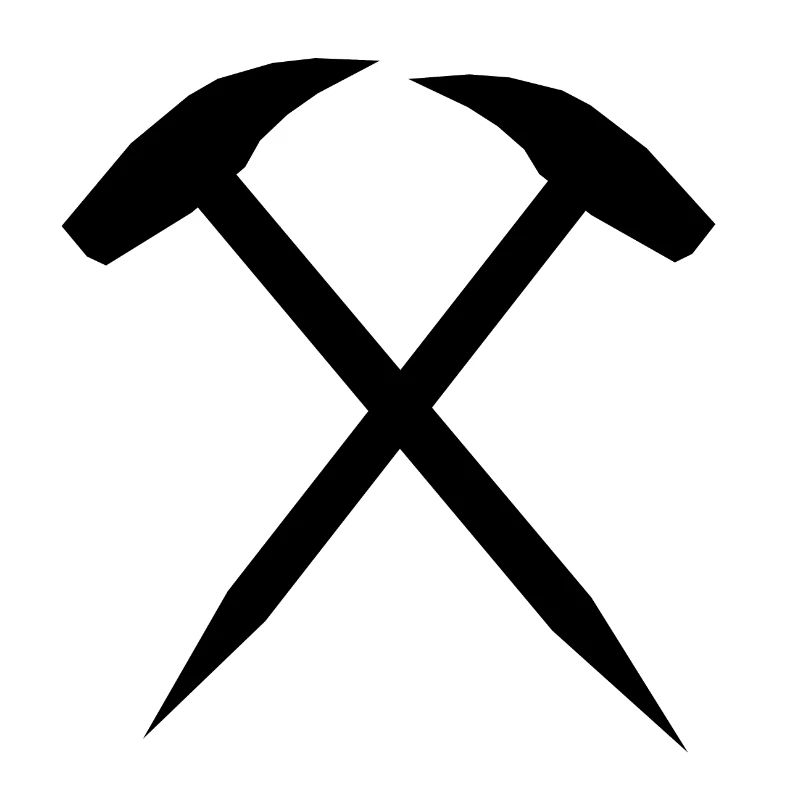 Mallets and irons, mining symbol