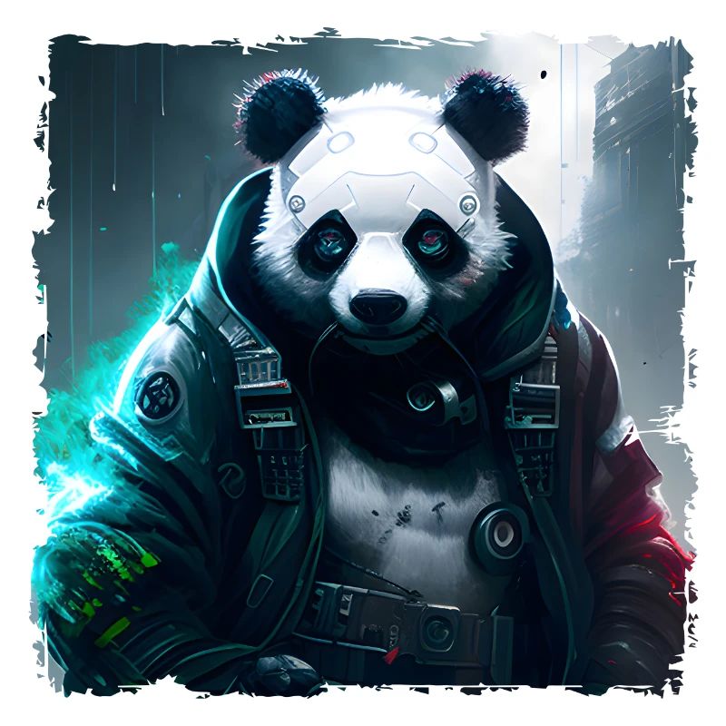 Panda Future Neon Cyber Suit Robot