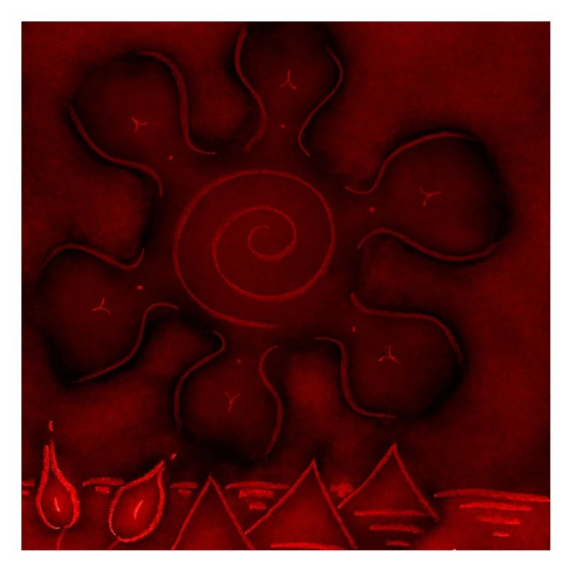 SUN ON RED PYRAMIDS