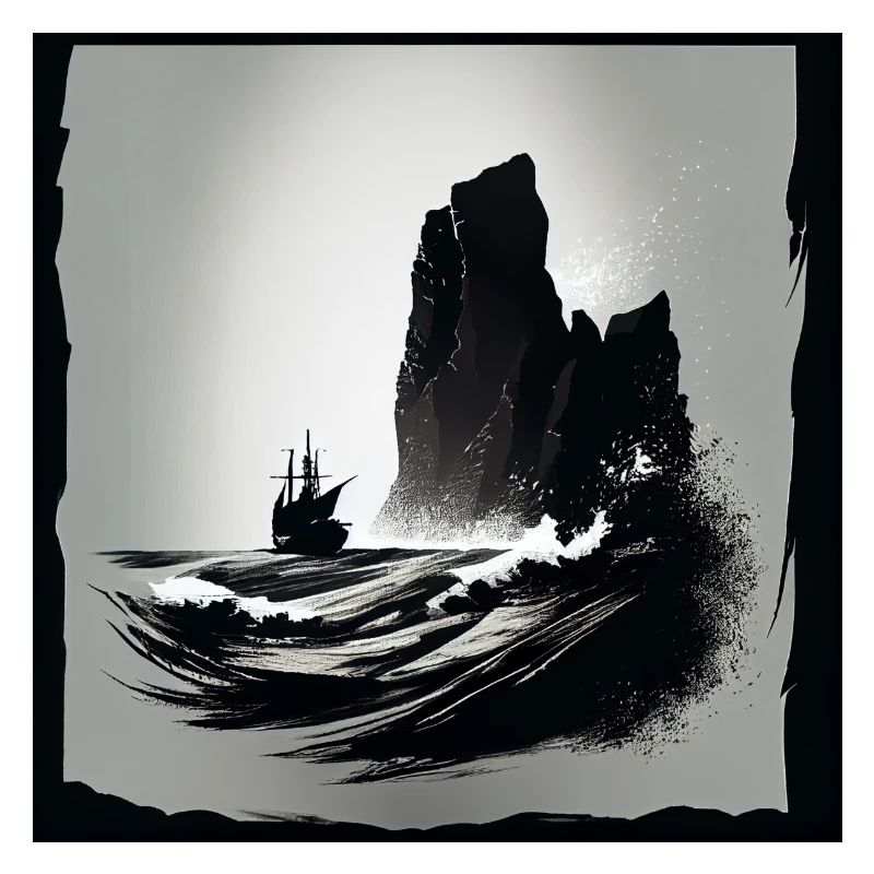 rough sea with cliffs