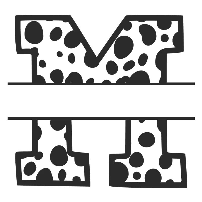 Buchstabe M Benutzerdefiniertes Kuhmuster