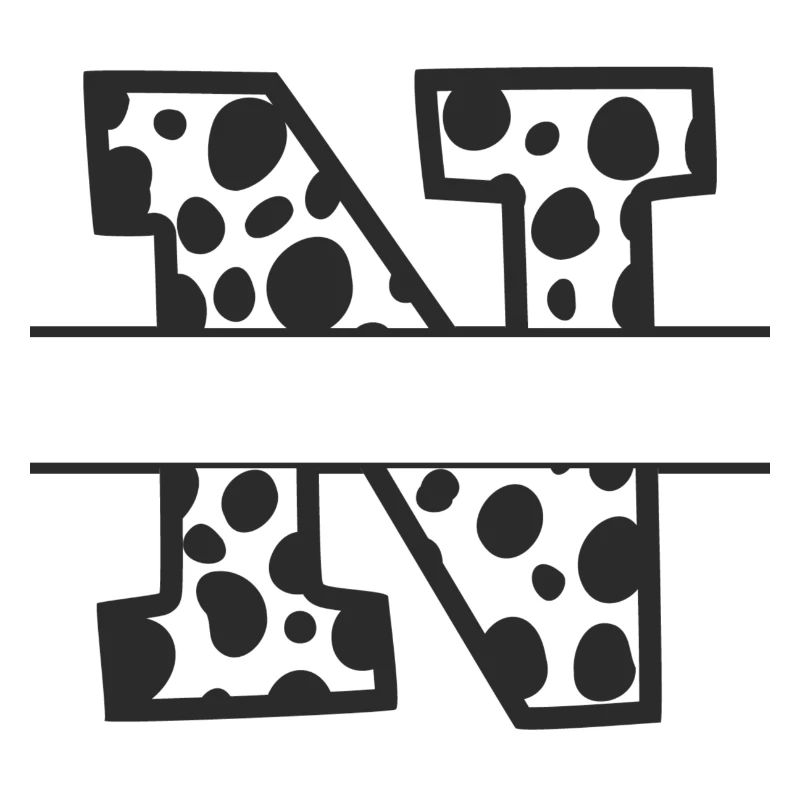 letter n custom cow pattern