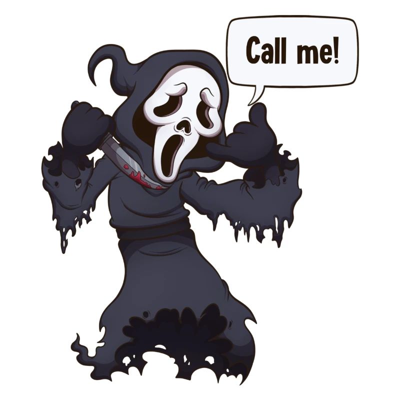 Ghost With Screaming Face Holding A Knife