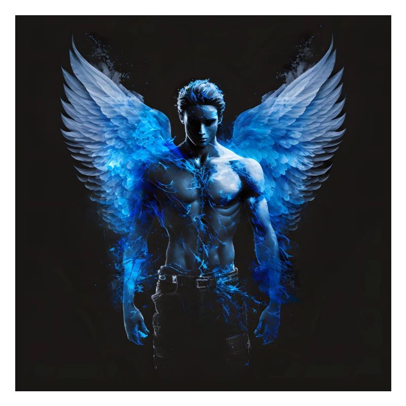 Blauer Mann Engel