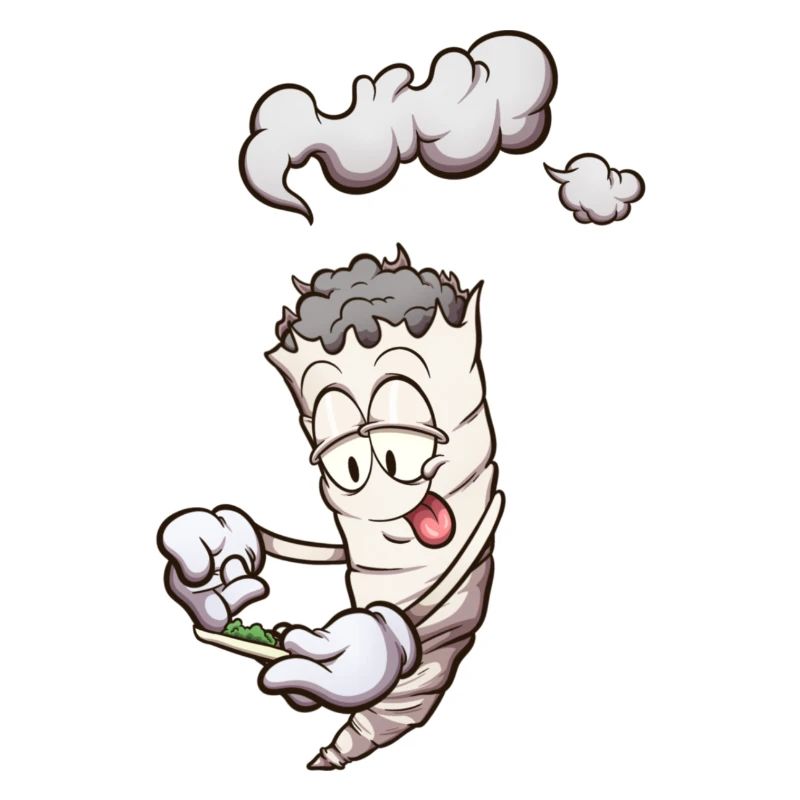Lustiger Cartoon Joint rollt einen Joint
