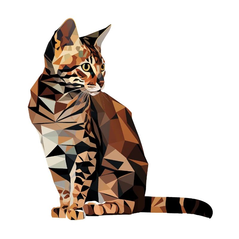 Bengal-Katze im Polygonstil – Geometrisch