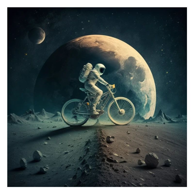 Biker on the moon